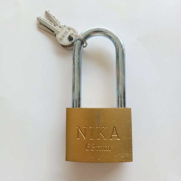 قفل آویز طلایی پایه بلند نیکا سایز 63 میلیمتر NIKA - Image 2