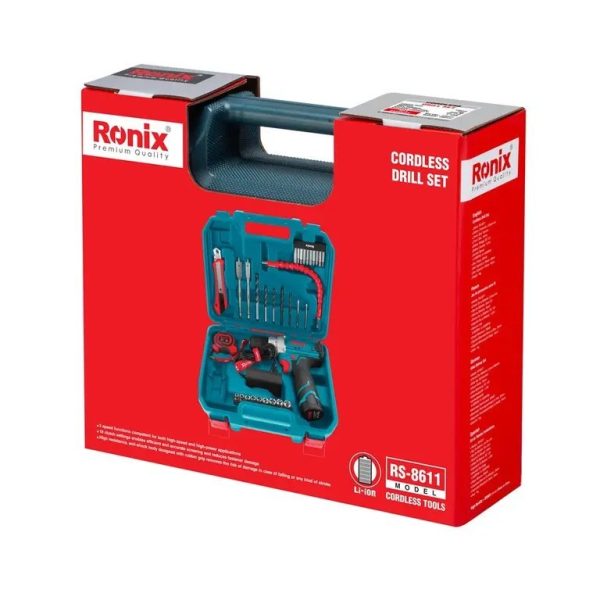 کیت دریل شارژی 12 ولت تک باطری 35 پارچه رونیکس مدل RS-8611 (12 ماه گارانتی) - Image 4