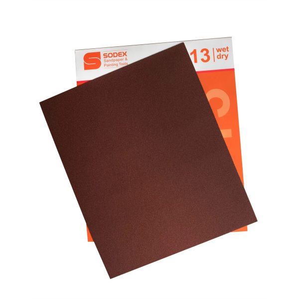 بسته 50 عددی سنباده کاغذی پشت قرمز از گرید 60 تا 400 سودکس جنس عالی مخصوص فلزات - Image 4