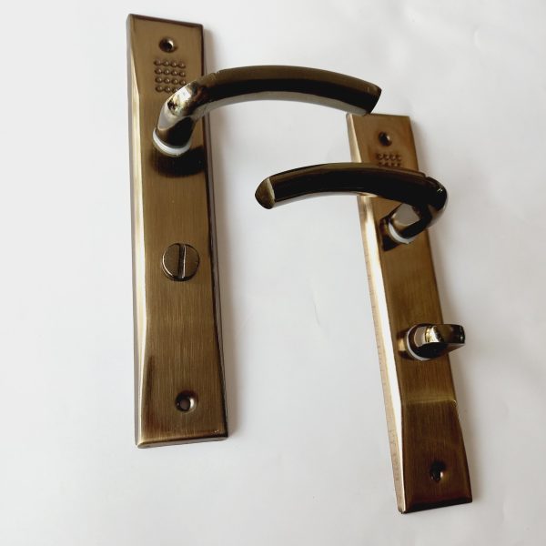 مجموعه کامل دستگیره زیتونی و قفل در چوبی مخصوص سرویس بهداشتی - Image 3