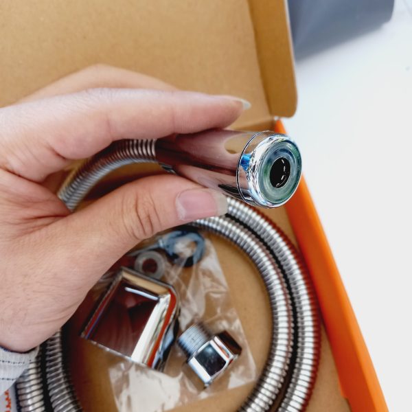 شیلنگ دستشویی فلزی (شلنگ توالت) بدون پرلاتور ریز بافت استیل میراب جنس عالی - Image 6