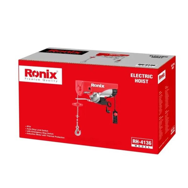 بالابر برقی 1000 کیلوگرمی با کابل 18 متری رونیکس مدل RH-4136 (12 ماه گارانتی) - Image 8