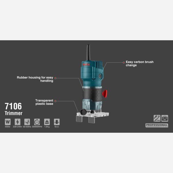 لبه‌گیر نجاری 550 وات با کیف BMC رونیکس مدل 7106 (12 ماه گارانتی) - Image 8