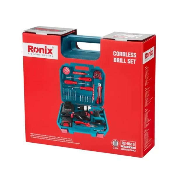 کیت دریل شارژی 16 ولت دو باطری 33 پارچه رونیکس مدل RS-8615 (12 ماه گارانتی) - Image 15