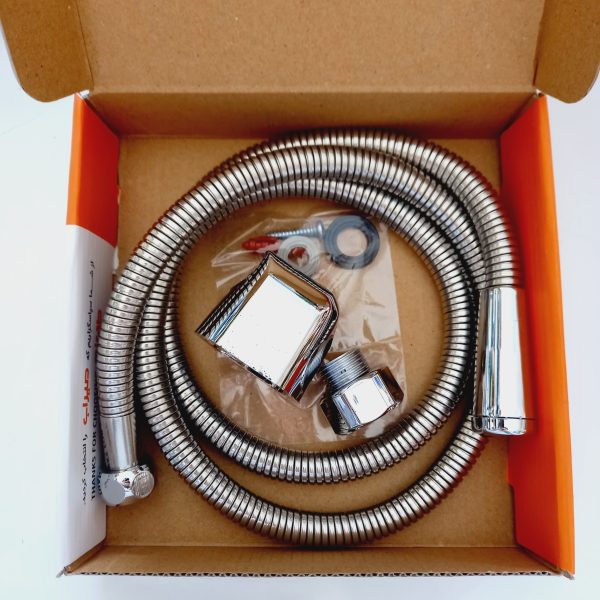 شیلنگ دستشویی فلزی (شلنگ توالت) بدون پرلاتور ریز بافت استیل میراب جنس عالی - Image 3