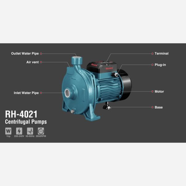 پمپ آب بشقابی 1 اسب بخار رونیکس مدل RH-4021 (12 ماه گارانتی) - Image 10