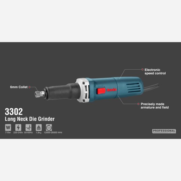 سنگ فرز انگشتی گلو بلند 710 وات رونیکس مدل 3302 (12 ماه گارانتی) - Image 11