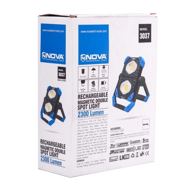 پروژکتور کتابی شارژی تاشو نووا 2300 لومن 5000 میلی آمپر مدل 3037 - Image 5