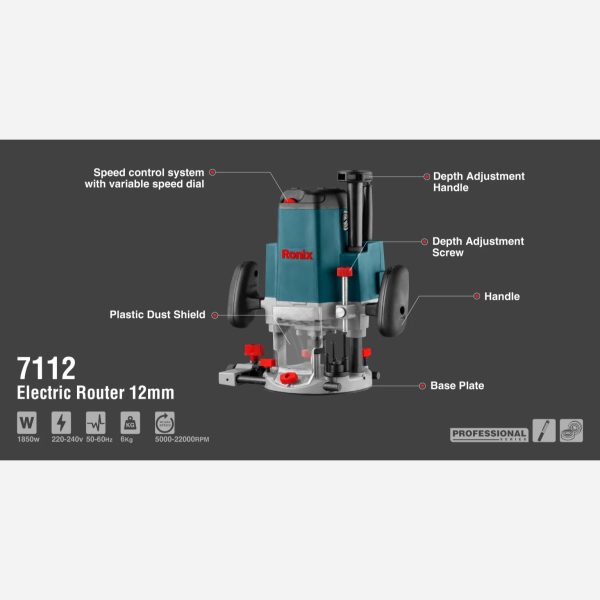 اور فرز برقی نجاری 1850 وات رونیکس مدل 7112 (12 ماه گارانتی) - Image 11