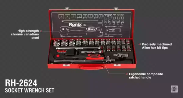 جعبه بکس 24 عددی 1/2 اینچ تایوانی رونیکس مدل RH-2624 - Image 3