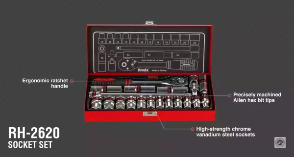 جعبه بکس 20 عددی 1/2 اینچ تایوانی رونیکس مدل RH-2620 - Image 4