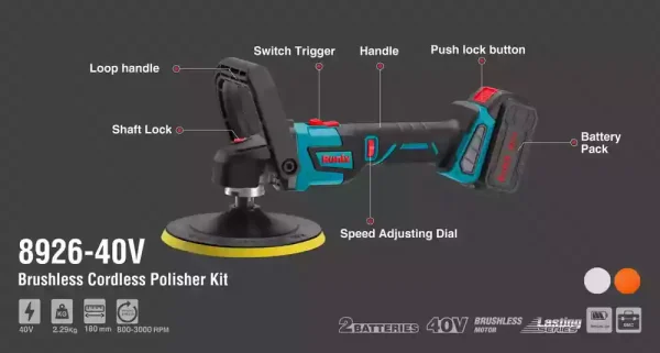 دستگاه پولیش شارژی براشلس 40 ولت رونیکس مدل 8926 (12 ماه گارانتی) - Image 9