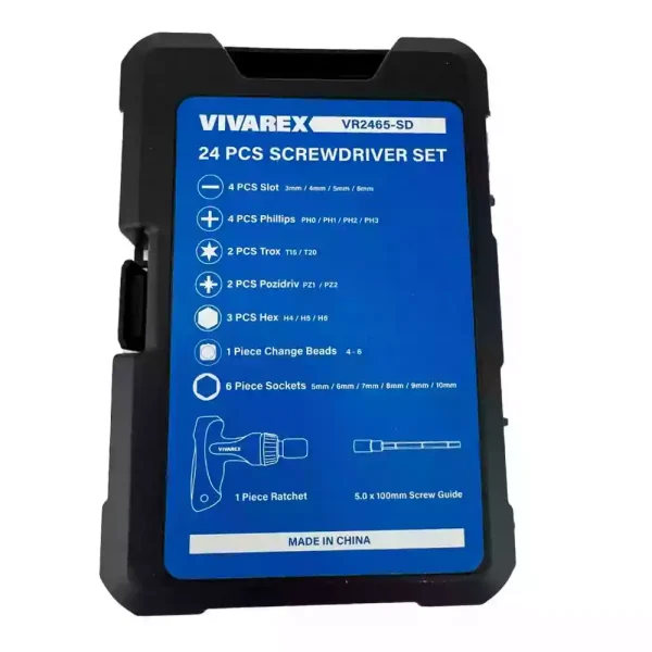 مجموعه 24 عددی پیچ گوشتی، بیت و بکس درایو 1/4 اینچ ویوارکس مدل 2465 - Image 8