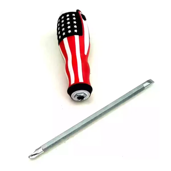 پیچ گوشتی دوطرفه دسته پرچمی طرح آمریکا دسته ارگونومیک مغناطیسی - Image 2