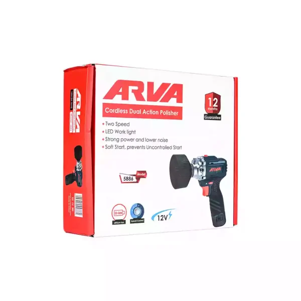 پولیش دوآل اکشن شارژي 12 ولت 2 باتري آروا مدل 5886 (12 ماه گارانتی) - Image 7