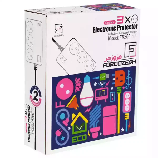 محافظ برق یخچال و فریزر 3 خانه ارت دار فروزش با کابل 1.8 متری (2 سال گارانتی) - Image 5