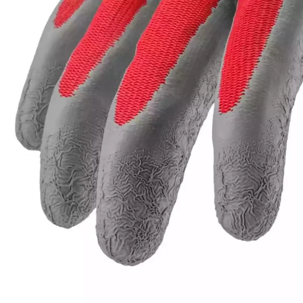 دستکش ایمنی لاتکس کف مواد رونیکس مدل RH-9005 (طوسی ساده نخ قرمز) - Image 2