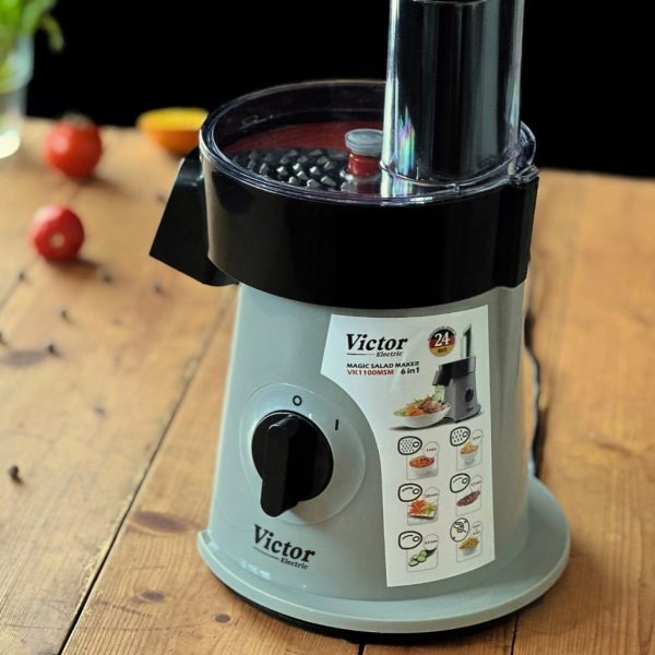 سالاد ساز ویکتور مدل VK-1100MSM اورجینال | سالاد ساز ۶ تیغه قدرتمند ۵۵۰ وات مناسب آشپزی سریع - Image 4
