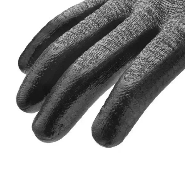 دستکش ایمنی نیتریل شیاری مشکی زبرا نخ ملانژ  رونیکس مدل RH-9004 - Image 3